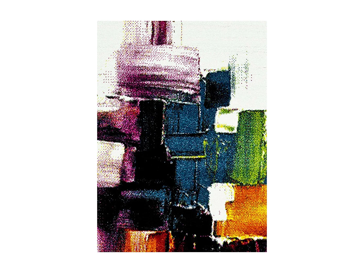 tapis salon 160x230 tissé crème rectangle motif abstrait LYN8 BELO 3