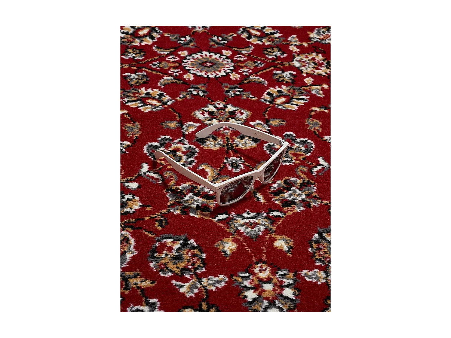 Tapis oriental 200x290 rectangle rouge tissé motif ancestral LYN1 NOMED