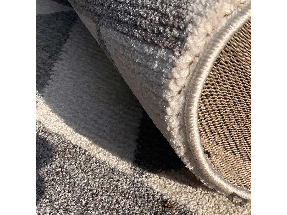 tapis salon 120x170 tissé gris et jaune rectangle motif scandinave CHEYANE