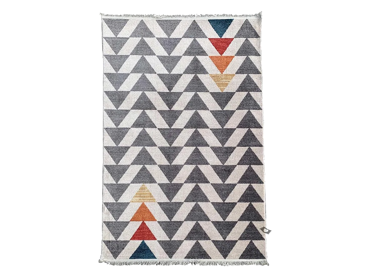 tappeto da soggiorno 120x170 tessuto rettangolo grigio e giallo motivo scandinavo CHEYANE