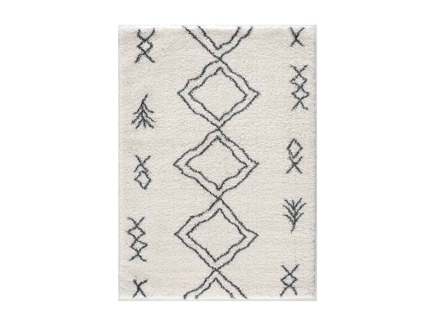 Tapis berbère 120x170 tissé motif ethnic LYN4 DOUX 3 crème