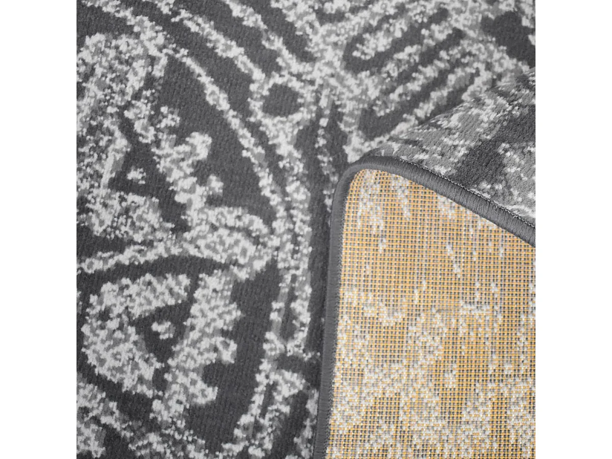 tapis chambre 120x170 tissé gris et beige rectangle motif rétro-vintage