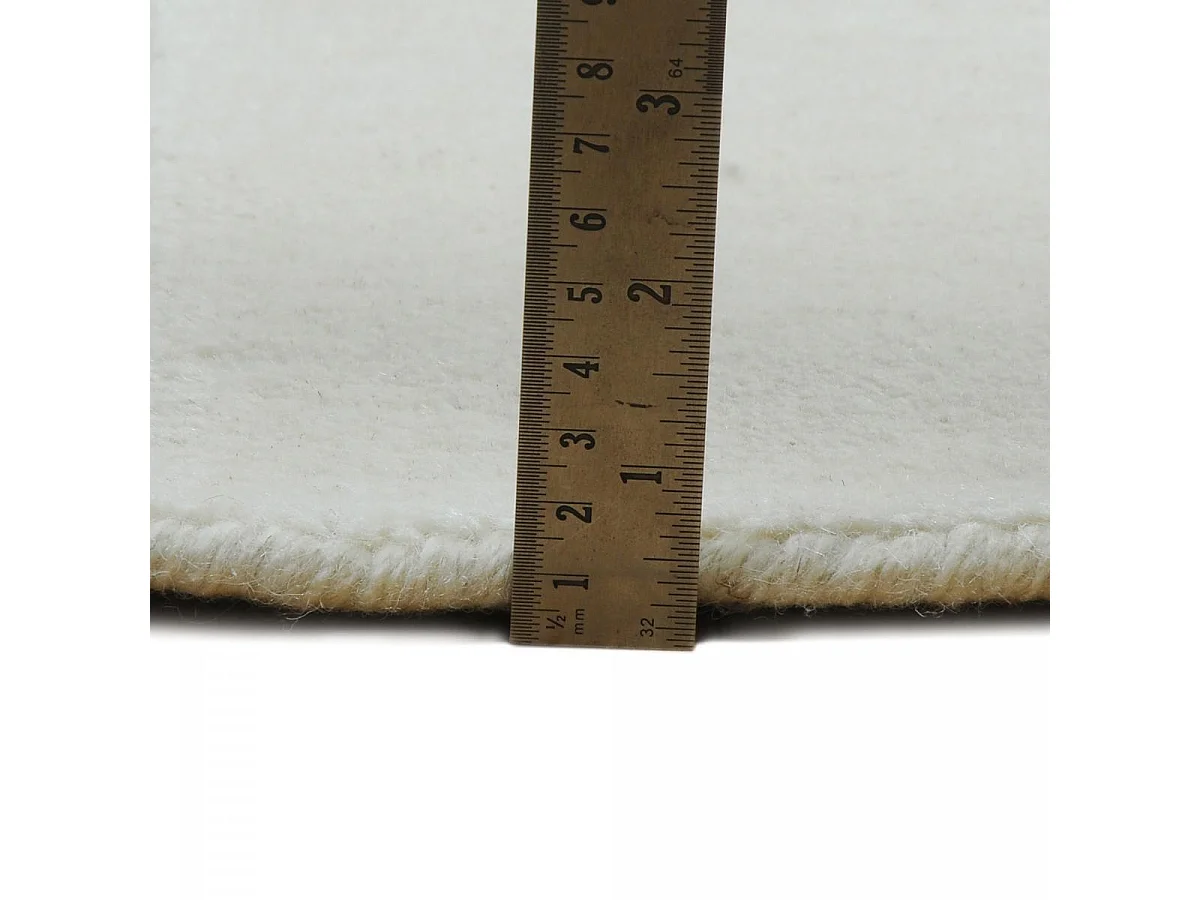 tapis entrée 120x170 fait à la main en laine beige rectangle motif uni BANDA