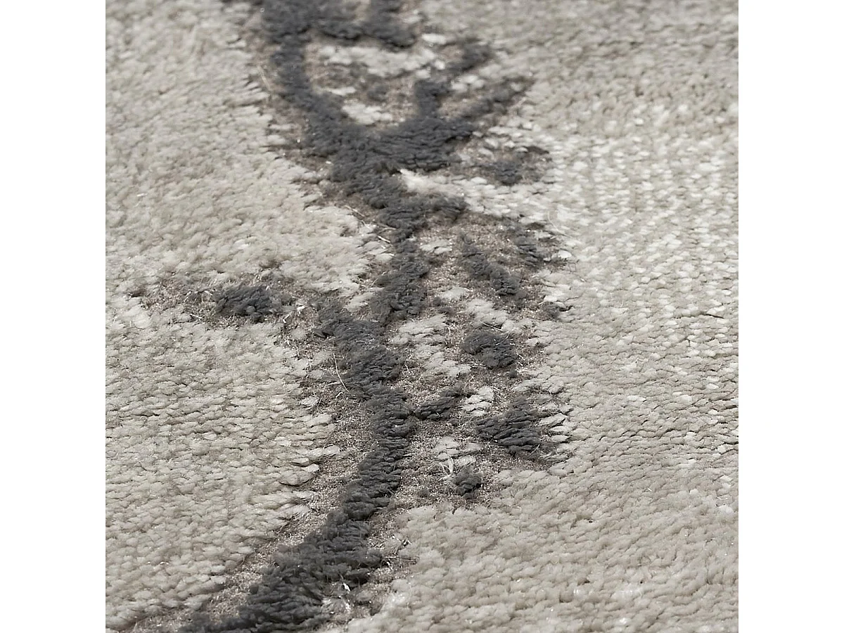 tapis salle à manger 200x290 tissé gris rectangle motif abstrait MARBAL