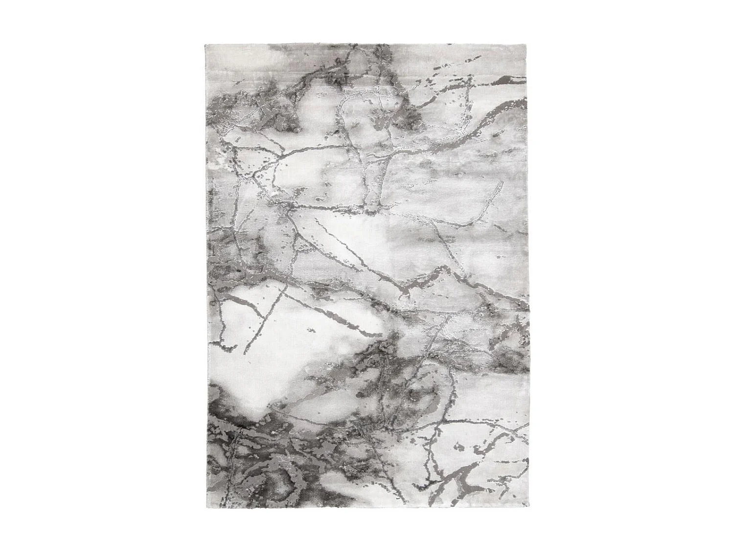 tapis salle à manger 200x290 tissé gris rectangle motif abstrait MARBAL