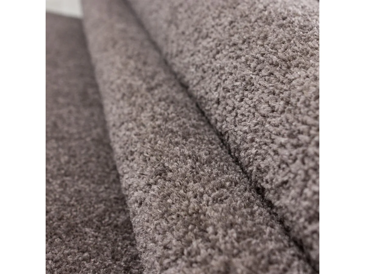 Tapis de couloir 80x250 tissé motif uni SOULA marron