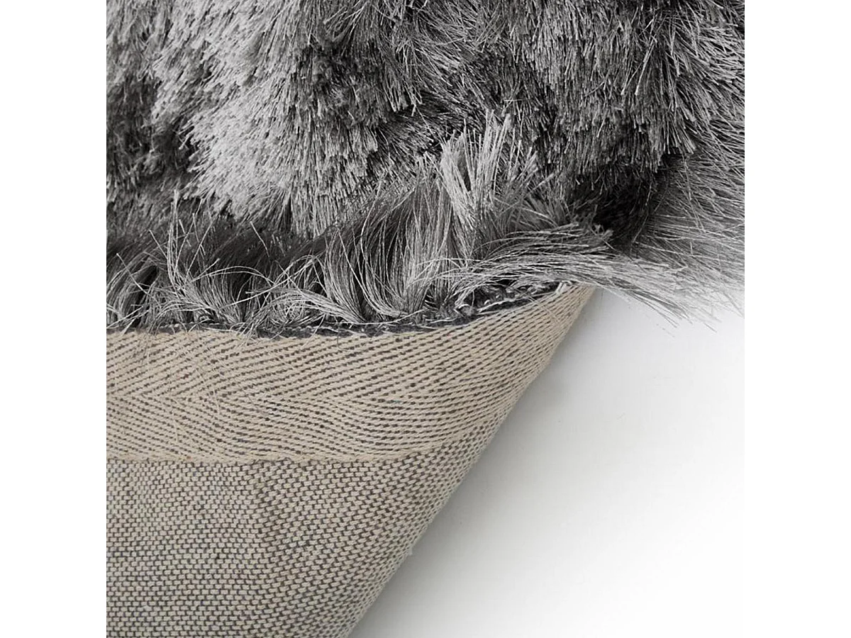 Tapis shaggy 200x290 rectangle fait main gris motif uni SG FIN