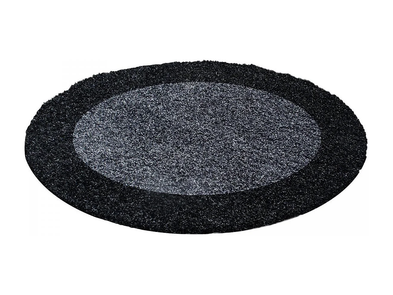 Tapis poils longs shaggy 120x170 rectangle tissé gris et anthracite