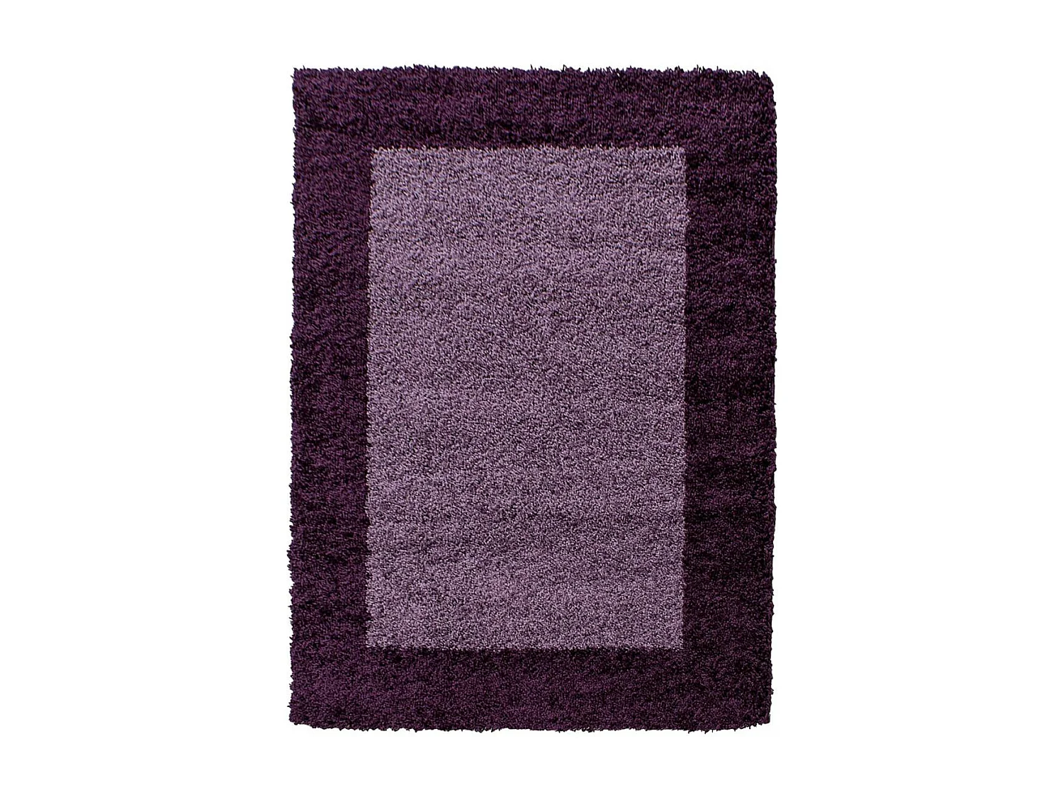 Tapis poils longs shaggy 100x200 rectangle tissé violet et pourpre
