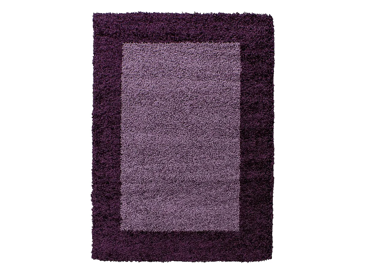 Tapis poils longs shaggy 100x200 rectangle tissé violet et pourpre