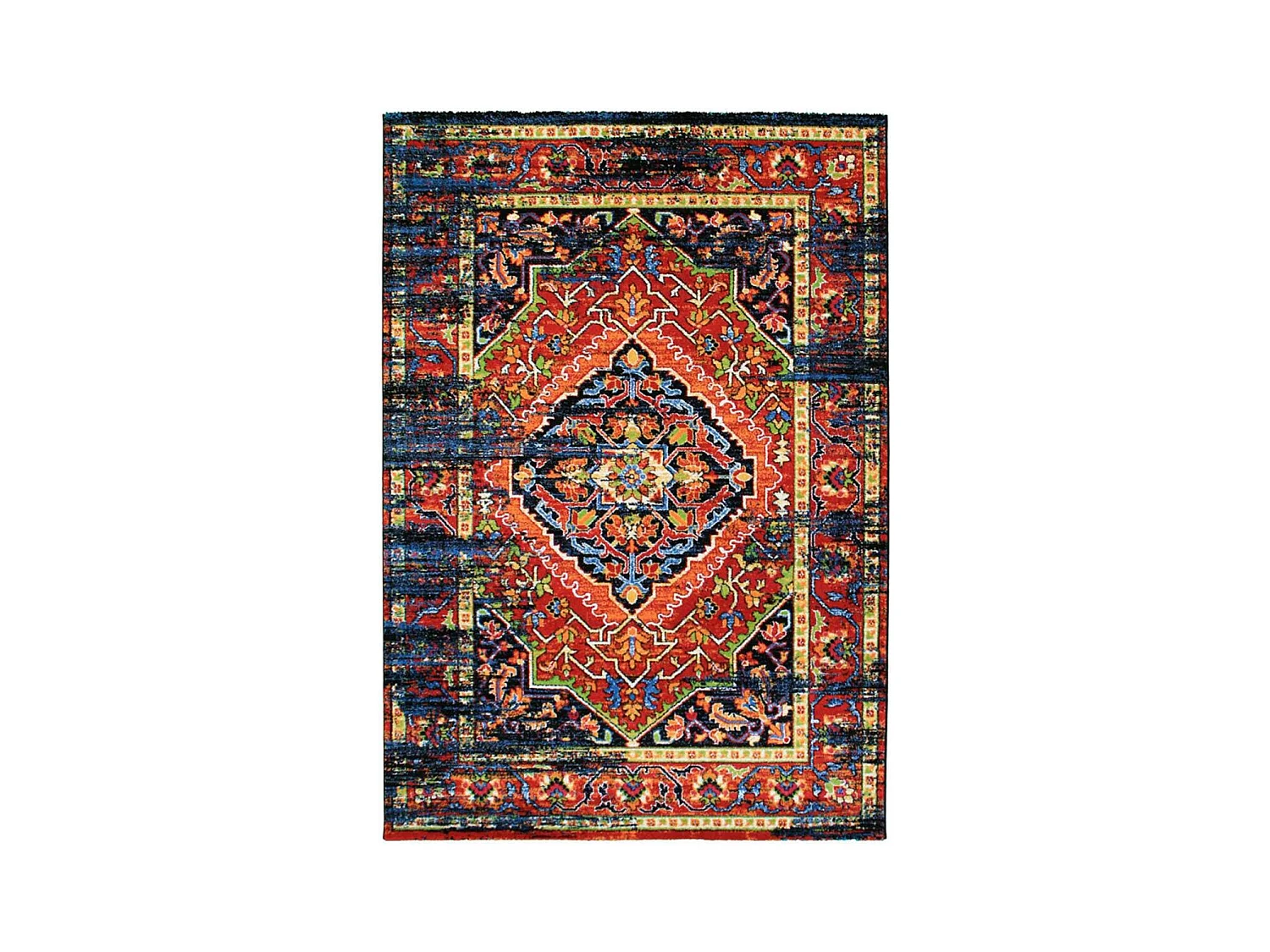 Tapis oriental 80x150 rectangle multicolore tissé motif ancestral MADAL