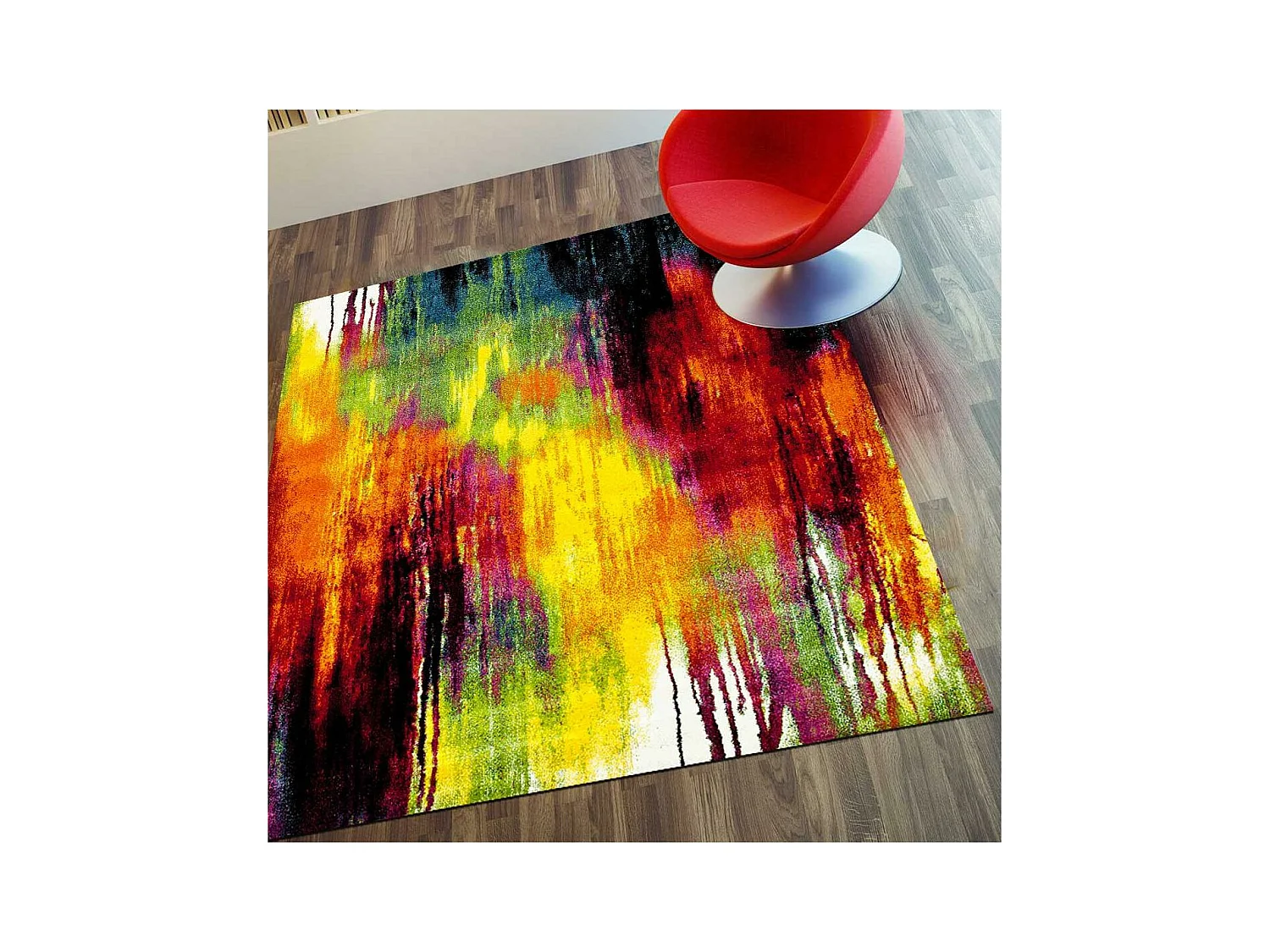 tapis salon 120x170 tissé multicolore rectangle motif géométrique LYN8 BE 72
