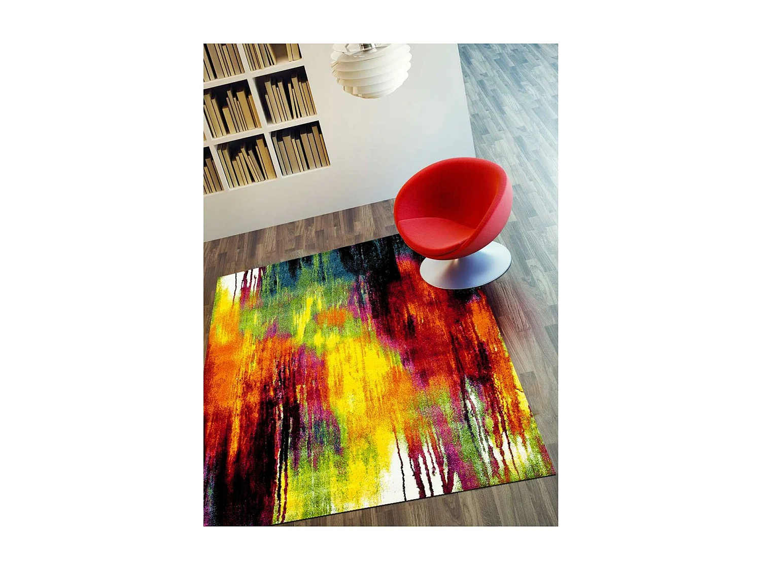 tapis salon 120x170 tissé multicolore rectangle motif géométrique BE 72
