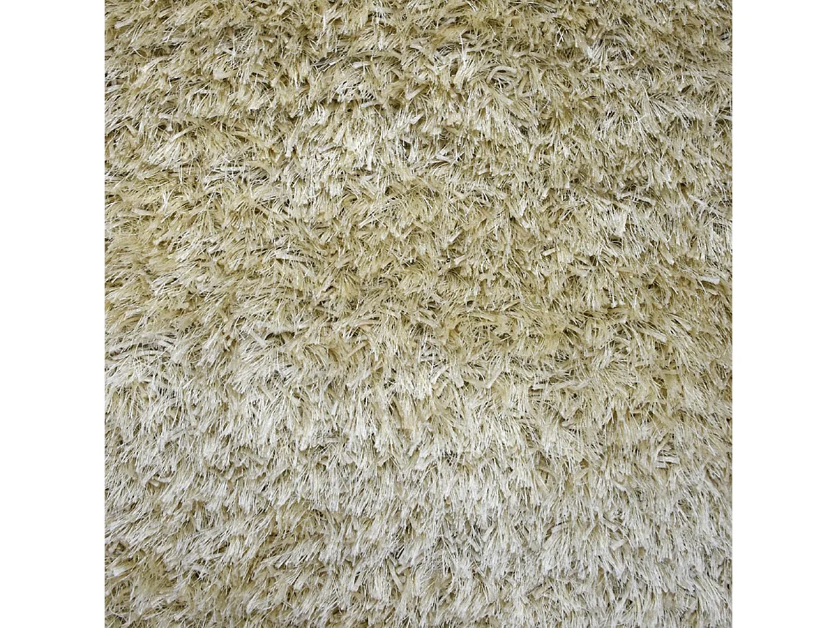 Tapis shaggy 140x200 rectangle fait main crème motif uni  MALAIDROY