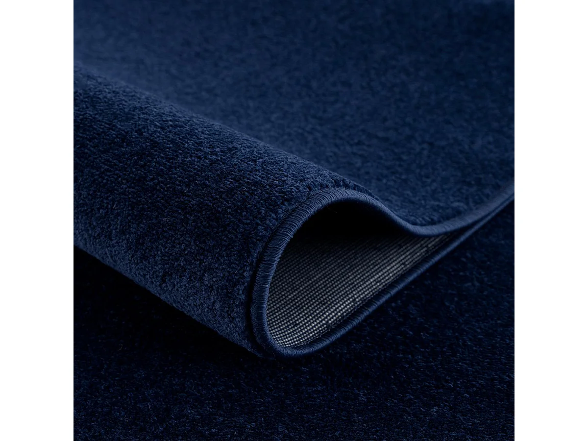 tapis couloir 80x200 tissé bleu marine rectangle motif uni NOSSA