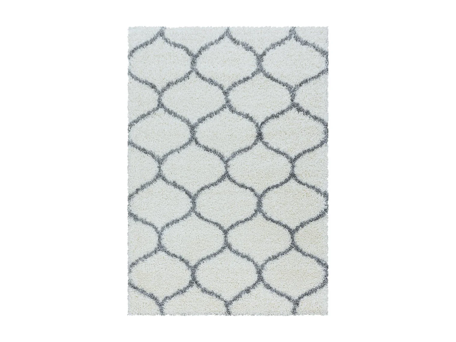 Tapis shaggy 60x110 rectangle tissé crème motif scandinave SCANDINAV A