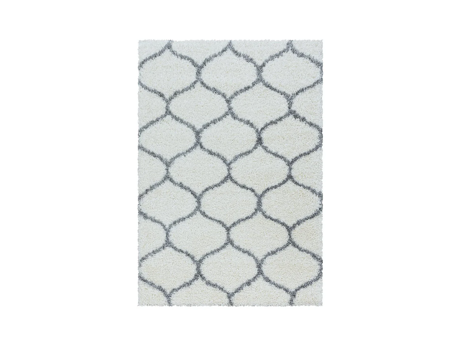 Tapis shaggy 60x110 rectangle tissé crème motif scandinave SCANDINAV A