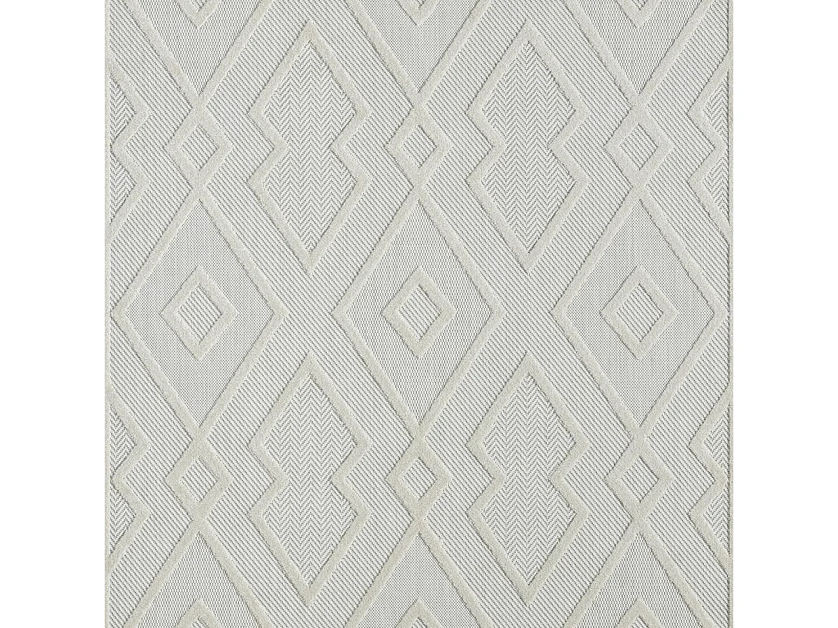 Tapis kilim 160x230 rectangle tissé crème motif géométrique TENO A