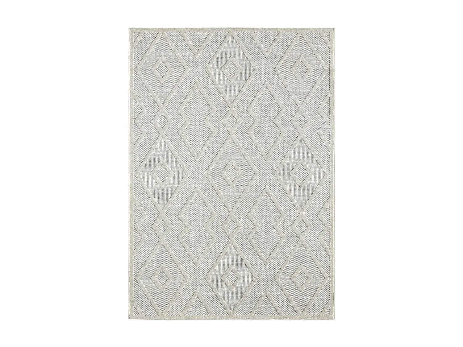 Tapis kilim 160x230 rectangle tissé crème motif géométrique TENO A