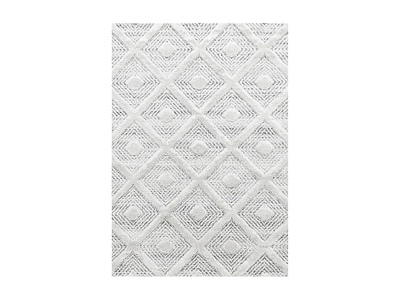 tapis grand salon 280x370 tissé gris et blanc rectangle motif scandinave