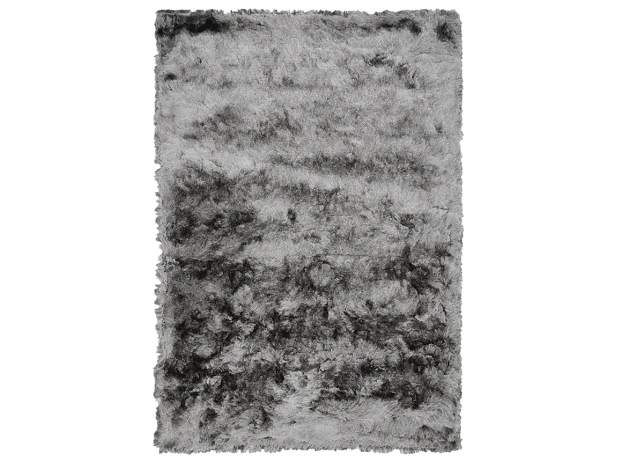 Tapis shaggy 160x230 rectangle fait main gris motif uni SG FIN