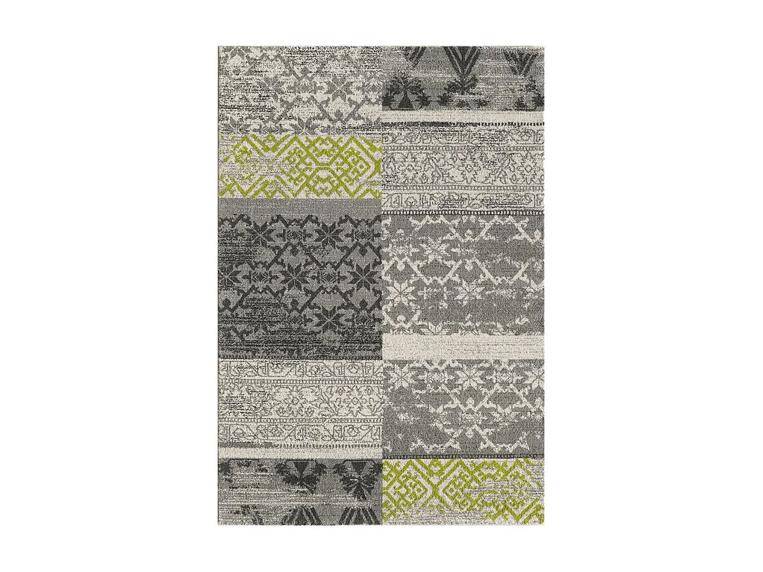 Tapis oriental 120x170 rectangle gris tissé motif ancestral TEOPATCH