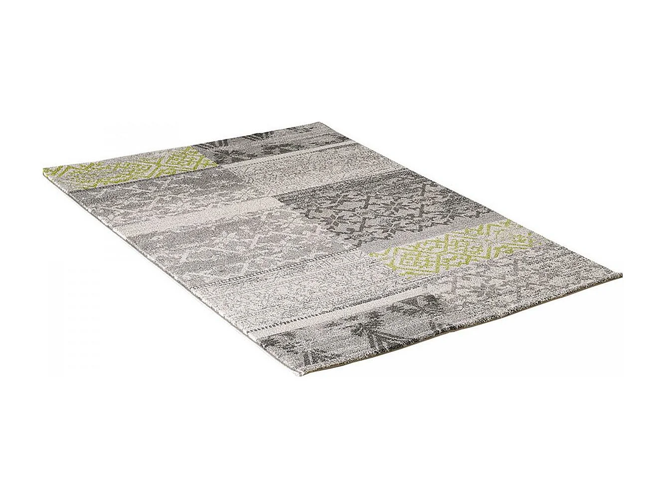Tapis oriental 120x170 rectangle gris tissé motif ancestral TEOPATCH