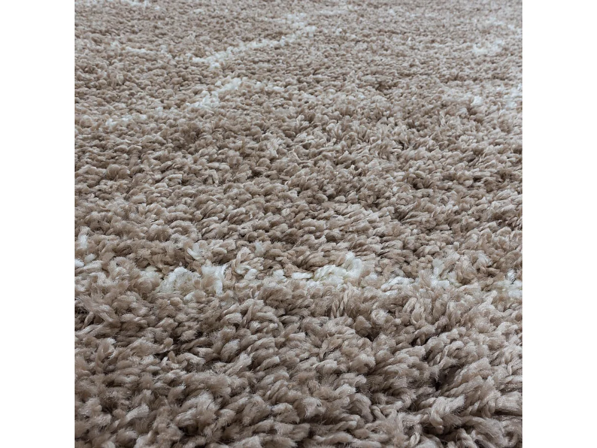 Tapis shaggy 120x170 rectangle tissé beige et crème motif scandinave