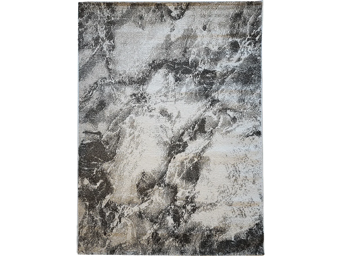 tapis chambre 60x110 tissé anthracite et noir rectangle motif abstrait DELAMER