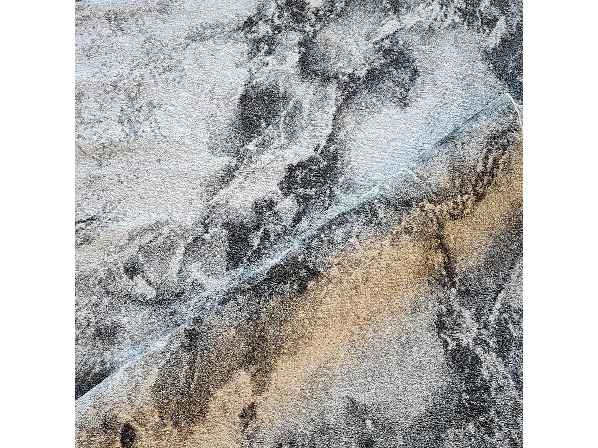 tapis chambre 60x110 tissé anthracite et noir rectangle motif abstrait DELAMER