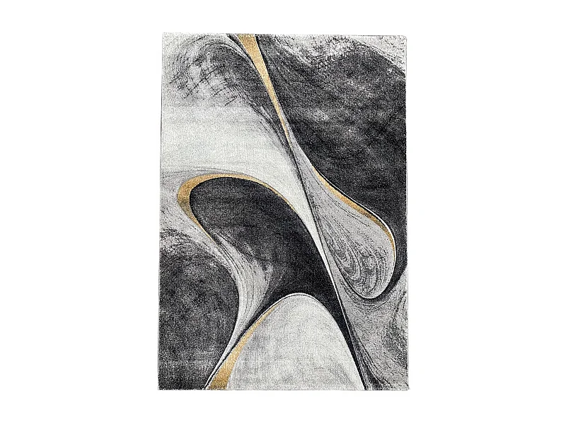 tapis entrée 40x60 tissé jaune et gris rectangle motif géométrique LYN8 MADILA