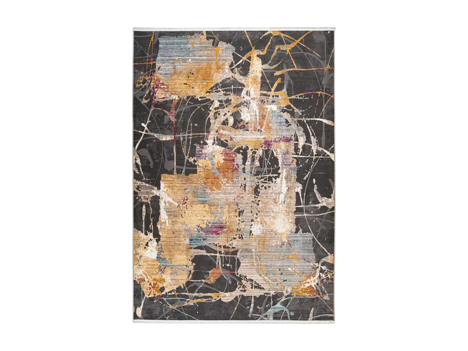 tappeto da ingresso 80x150 intrecciato rettangolo beige e grigio disegno astratto ARTI 3