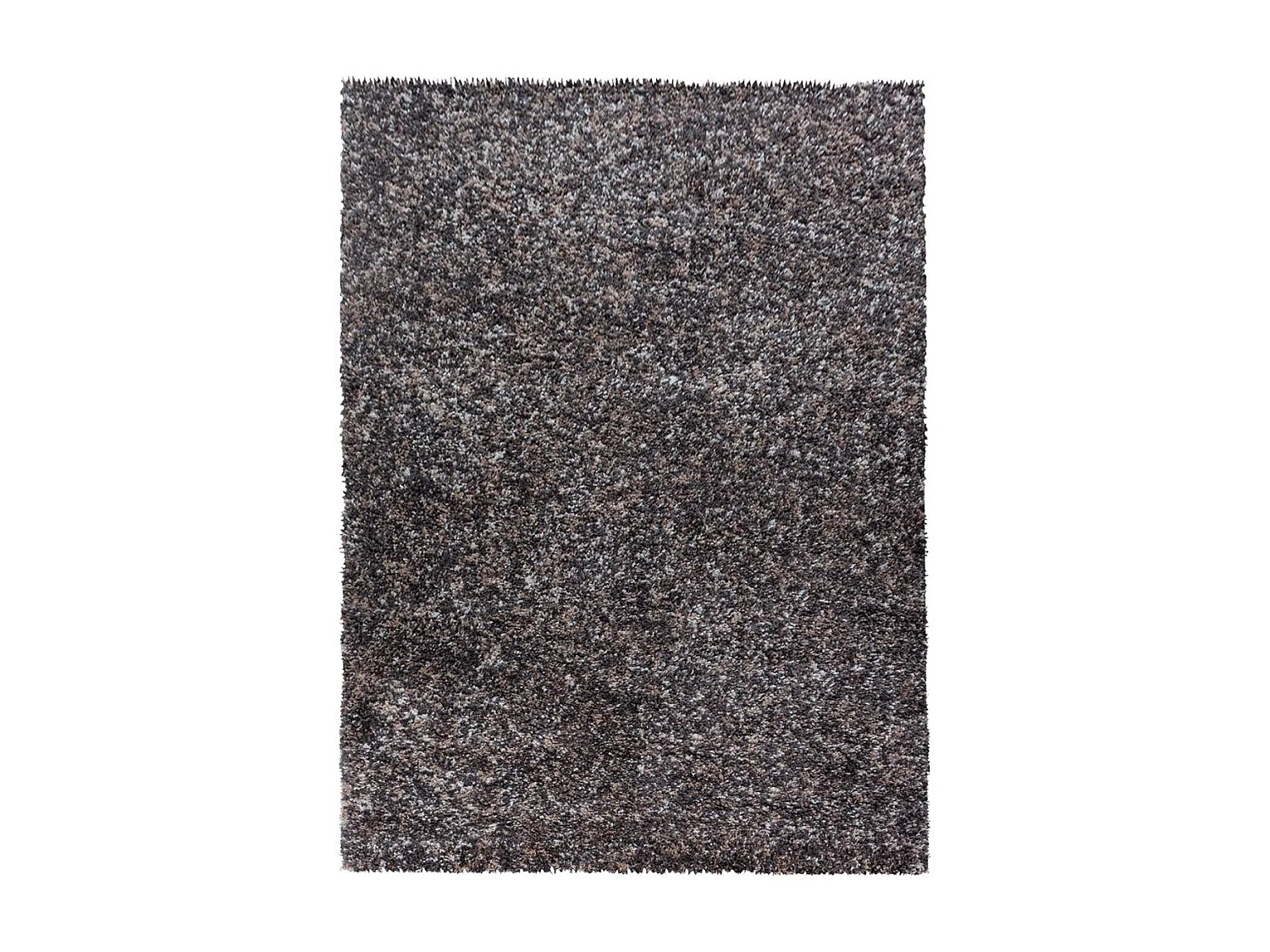 Tapis poils longs shaggy 60x110 rectangle tissé taupe motif faux uni UNI D