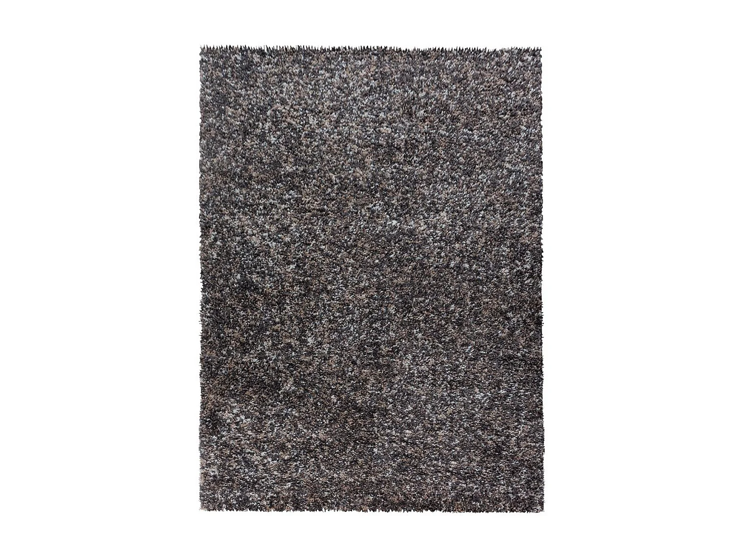 Tapis poils longs shaggy 60x110 rectangle tissé taupe motif faux uni UNI D