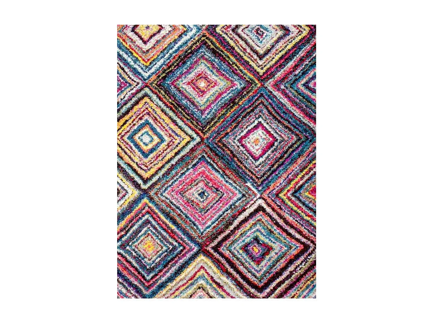 tapis entrée 60x110 tissé multicolore rectangle motif géométrique LYN6 CARI