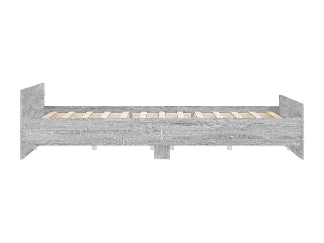 Cadre de lit tête de lit et pied de lit sonoma gris 180x200