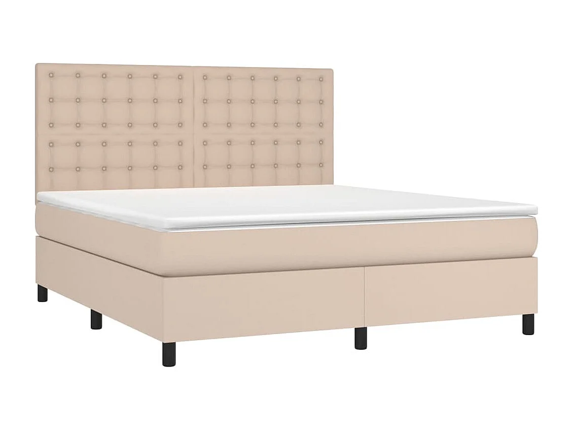 Sommier à lattes de lit avec matelas LED Cappuccino 180x200