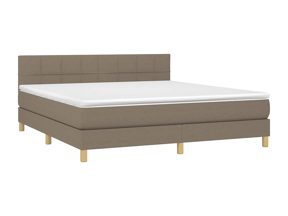 Lit à sommier tapissier avec matelas Taupe 160x200 Tissu 2