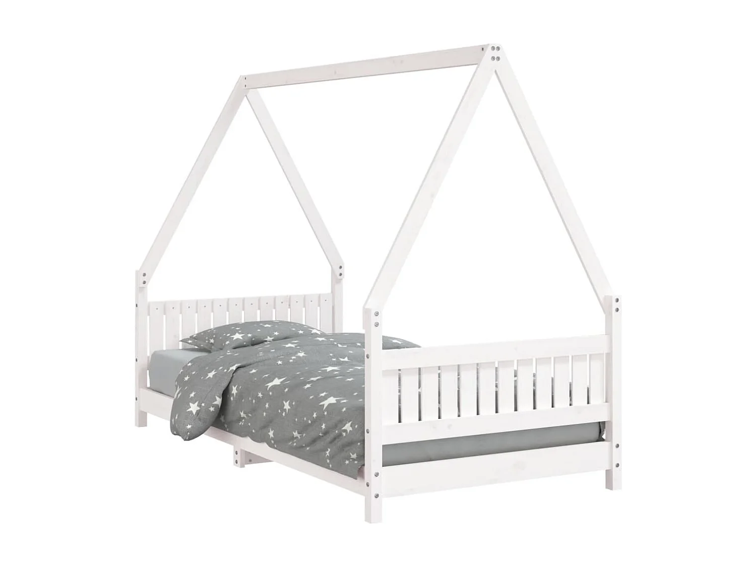 Cadre de lit pour enfants blanc 90x190 bois de pin massif