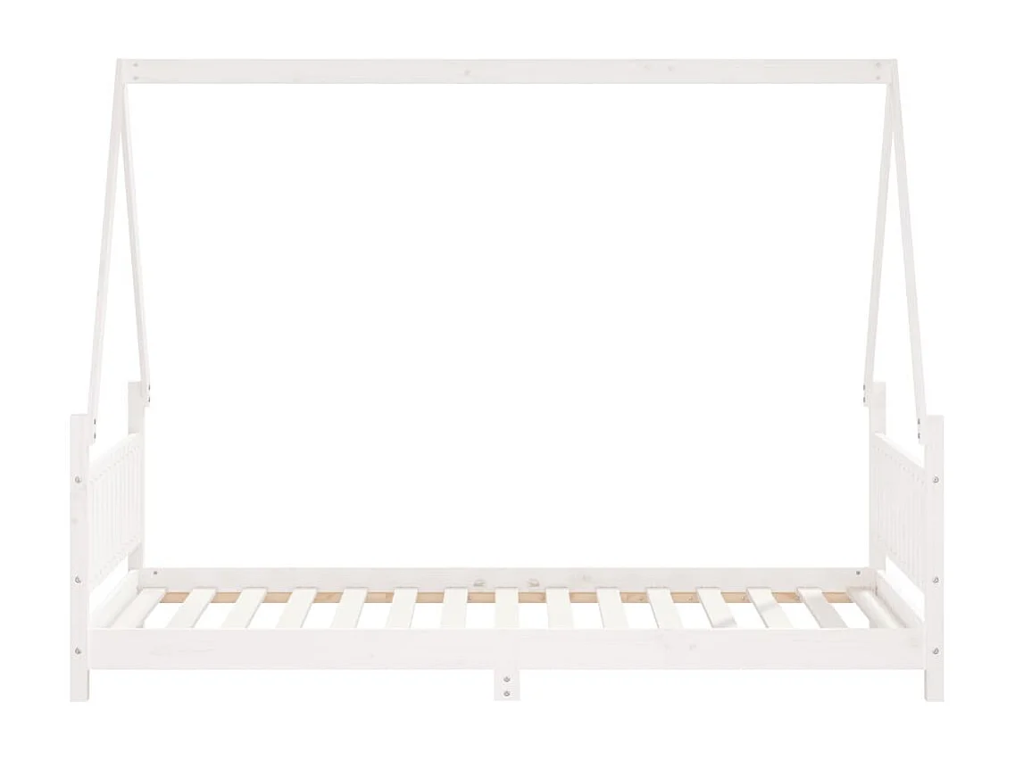 Cadre de lit pour enfants blanc 90x190 bois de pin massif