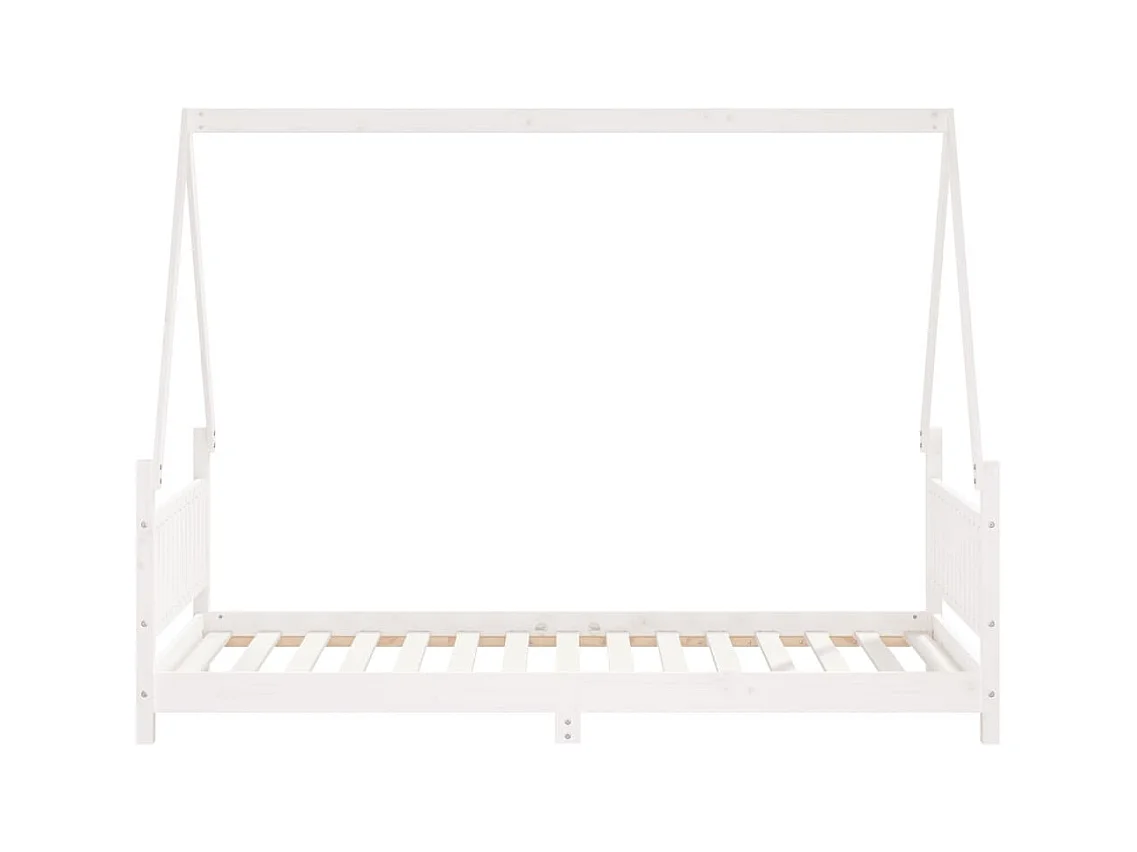 Cadre de lit pour enfants blanc 90x190 bois de pin massif