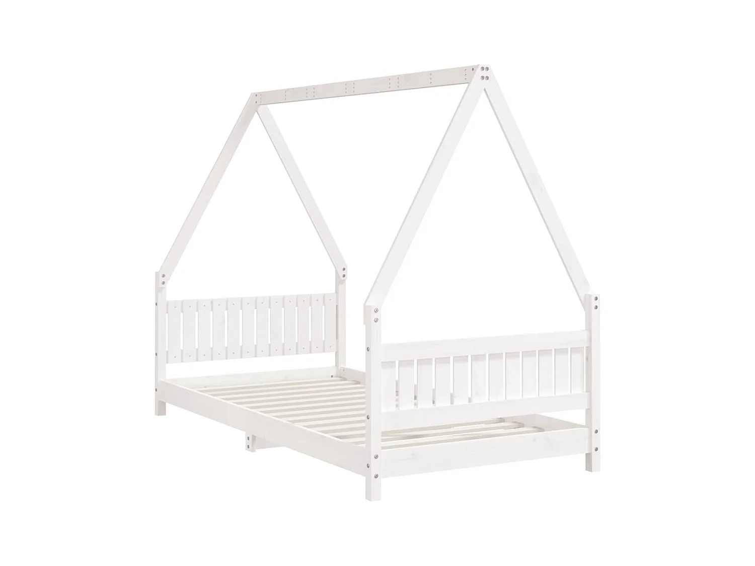 Cadre de lit pour enfants blanc 90x190 bois de pin massif