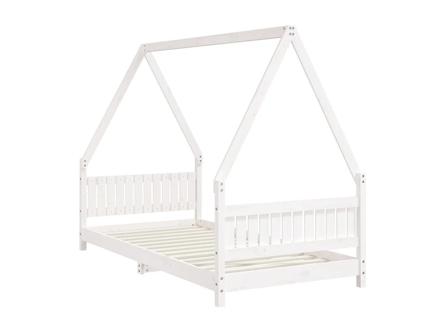 Cadre de lit pour enfants blanc 90x190 bois de pin massif