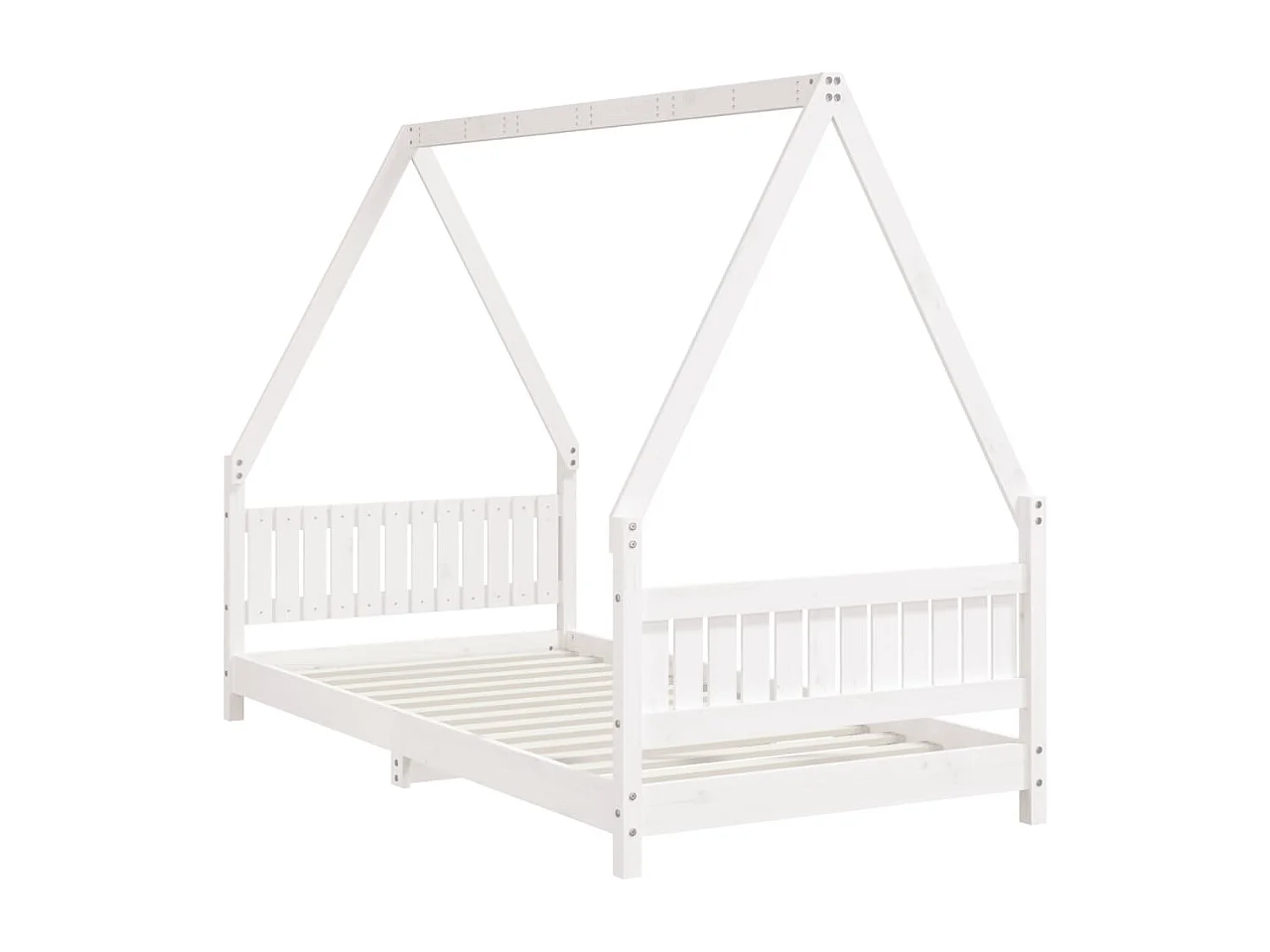 Cadre de lit pour enfants blanc 90x190 bois de pin massif