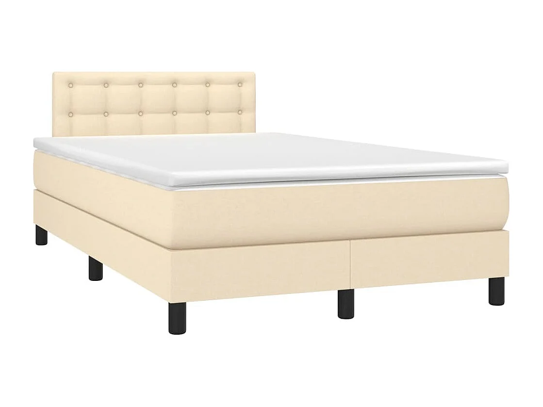 Sommier à lattes de lit avec matelas crème 120x190 tissu