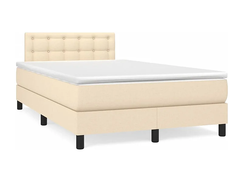 Sommier à lattes de lit avec matelas crème 120x190 tissu