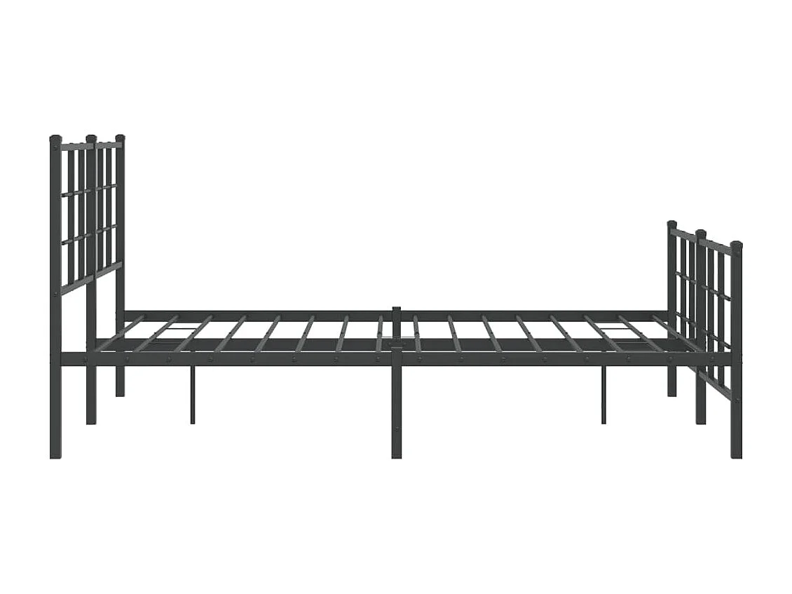 Cadre de lit métal avec tête de lit-pied de lit noir 140x200