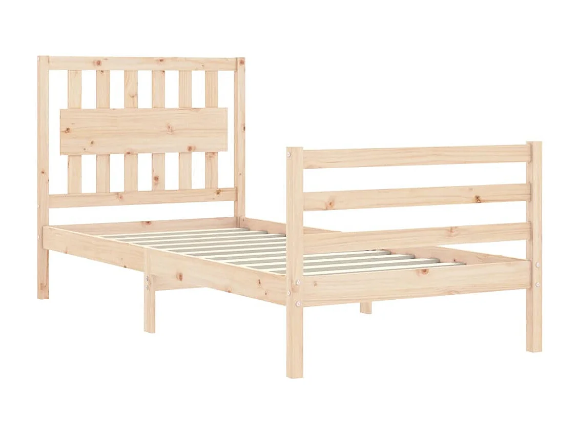 Cadre de lit avec tête de lit 90x200 bois massif