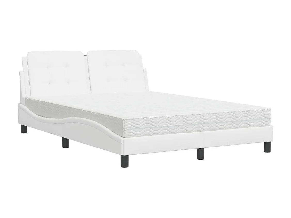 Lit avec matelas blanc 120x200 similicuir