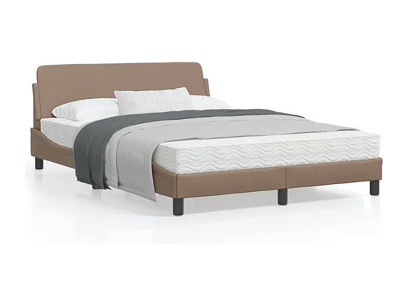 Cadre de lit avec tête de lit Cappuccino 120x200 Similicuir